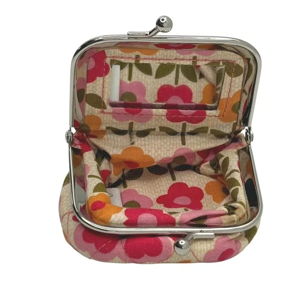 Vera Bradley Folkloric Floral Quilted Change Coin Kiss Lock Purse - Picture 1 of 7